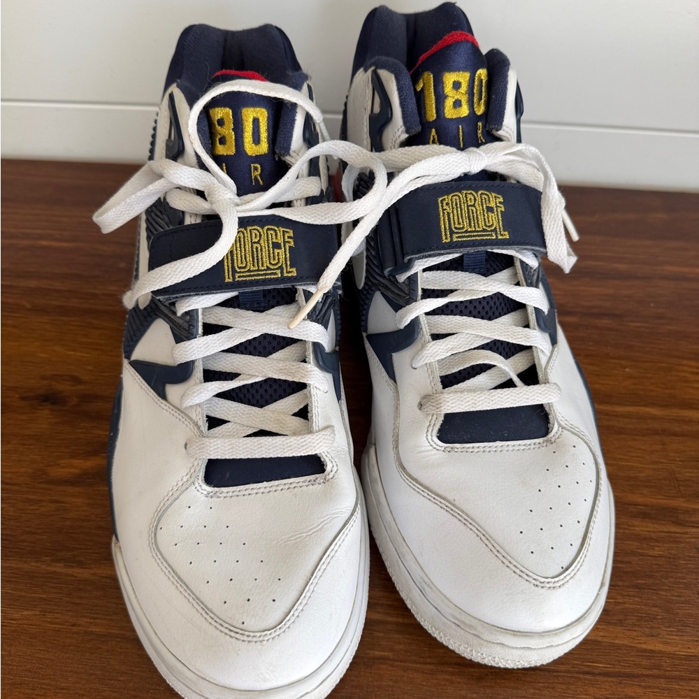 Nike Air Force 180 High Top Sneakers White Navy Red Size 13 Men Retro - Picture 5 of 8